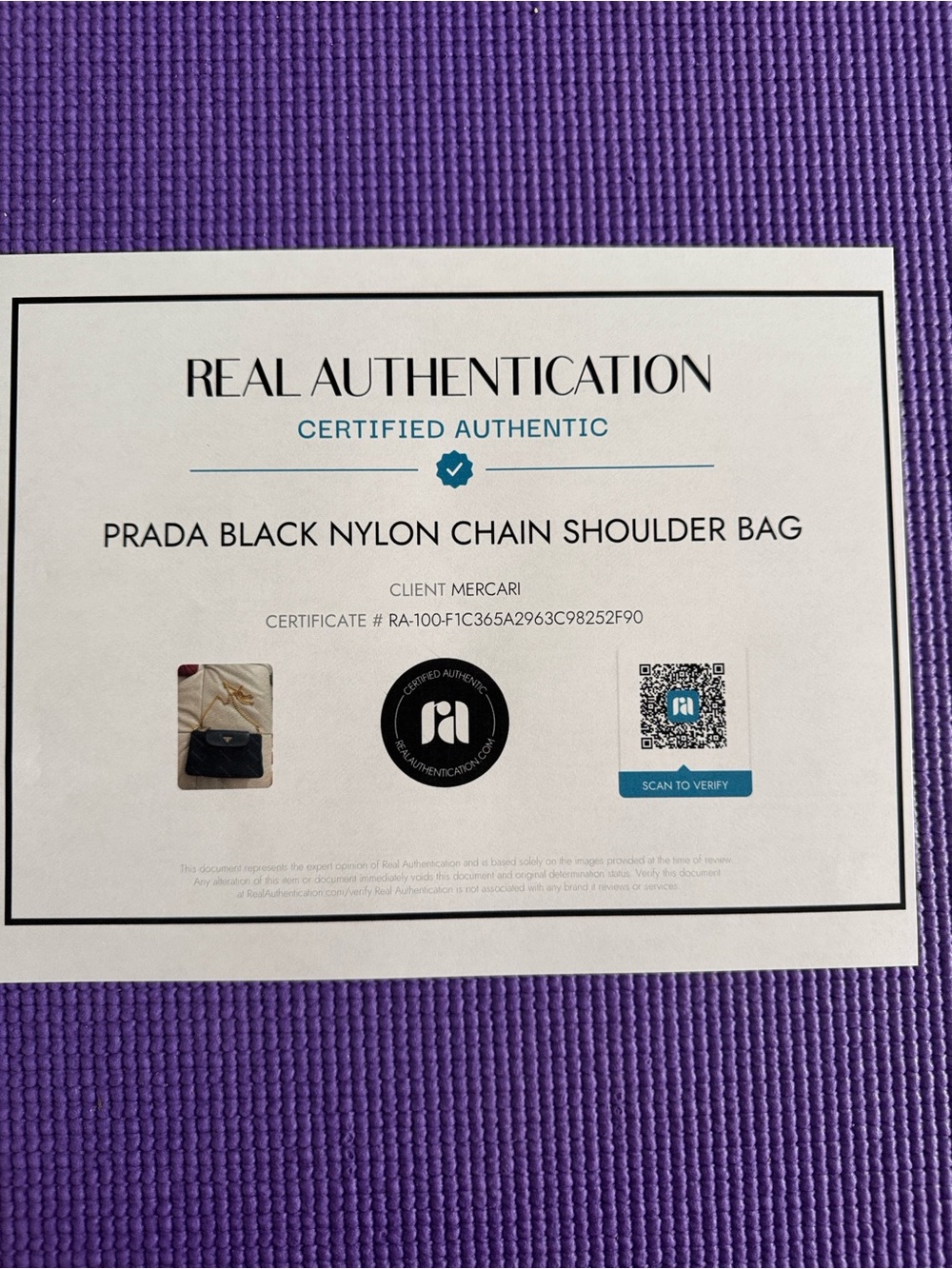 Prada Black Shoulder Bag with Gold Chain Strap w/ COA - Picture 2 of 10